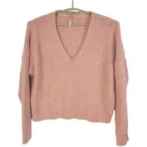 Free People Soft Fluffy Pink Sweater